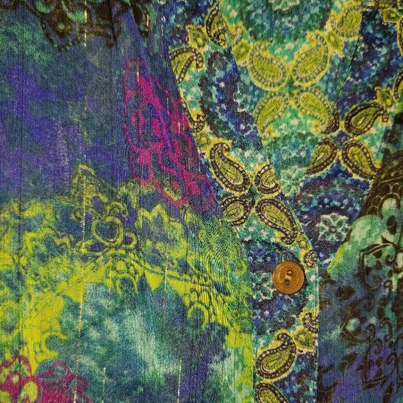 Vintage Blue sheer polyester top - Picture 3 of 3